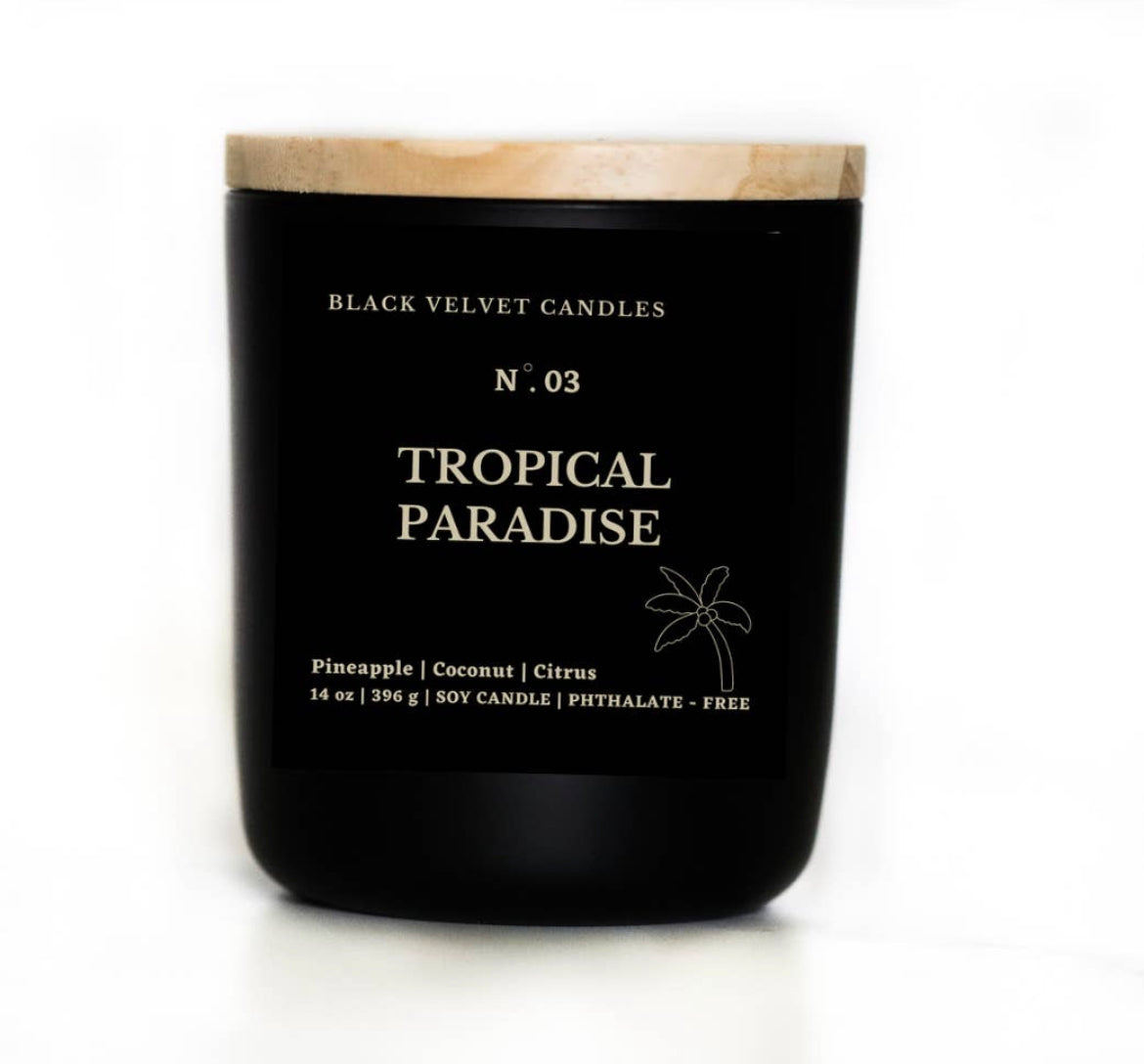 Black Velvet Candles- Tropical Paradise